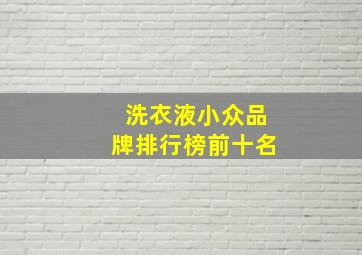 洗衣液小众品牌排行榜前十名