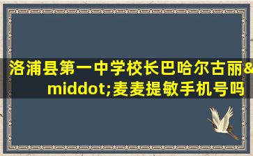 洛浦县第一中学校长巴哈尔古丽·麦麦提敏手机号吗