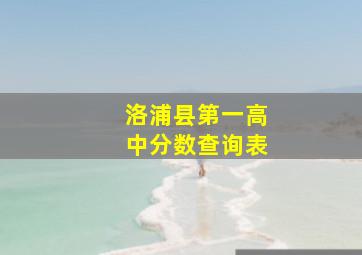 洛浦县第一高中分数查询表