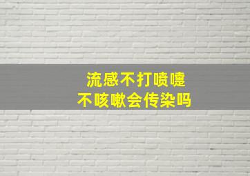 流感不打喷嚏不咳嗽会传染吗