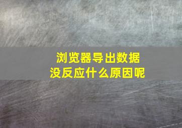 浏览器导出数据没反应什么原因呢