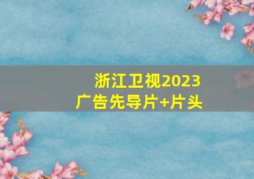 浙江卫视2023广告先导片+片头