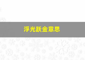 浮光跃金意思