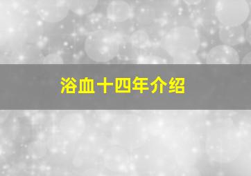 浴血十四年介绍