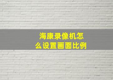 海康录像机怎么设置画面比例