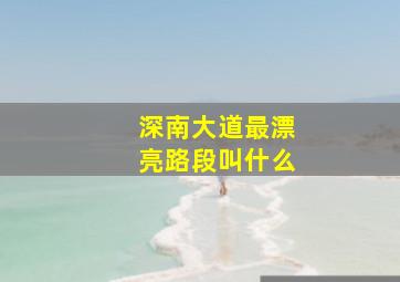 深南大道最漂亮路段叫什么