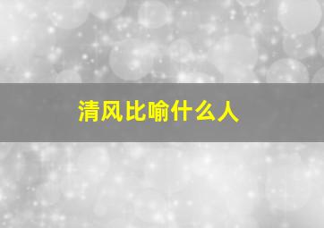 清风比喻什么人