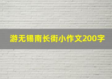 游无锡南长街小作文200字