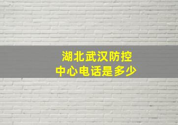 湖北武汉防控中心电话是多少