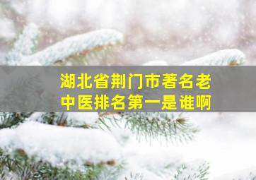 湖北省荆门市著名老中医排名第一是谁啊