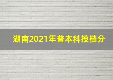 湖南2021年普本科投档分