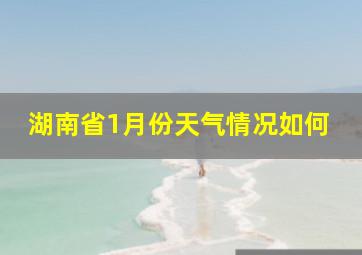 湖南省1月份天气情况如何