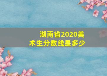 湖南省2020美术生分数线是多少