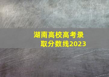 湖南高校高考录取分数线2023