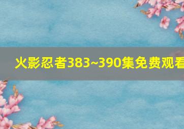 火影忍者383~390集免费观看