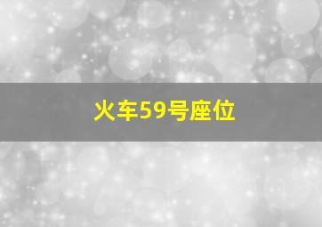 火车59号座位