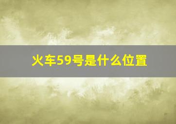 火车59号是什么位置