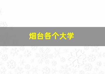 烟台各个大学