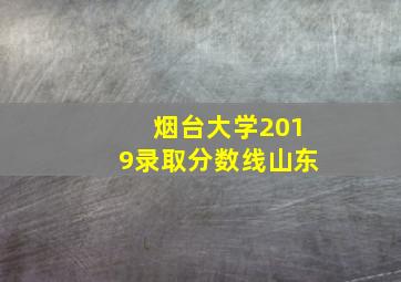 烟台大学2019录取分数线山东