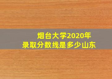 烟台大学2020年录取分数线是多少山东