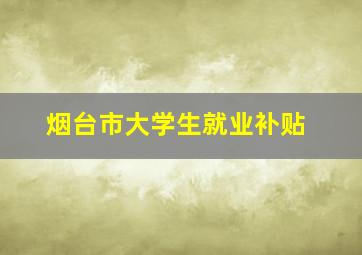 烟台市大学生就业补贴