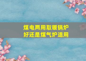 煤电两用取暖锅炉好还是煤气炉适用