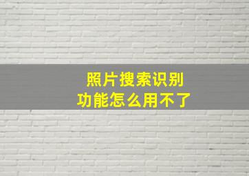 照片搜索识别功能怎么用不了