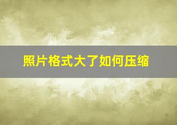 照片格式大了如何压缩