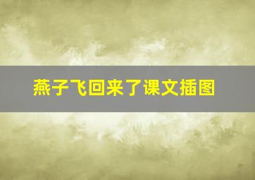 燕子飞回来了课文插图