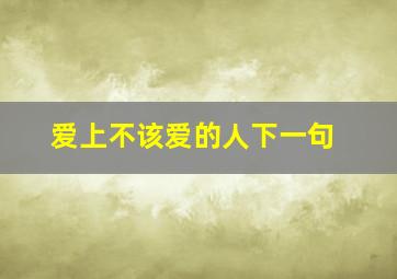 爱上不该爱的人下一句