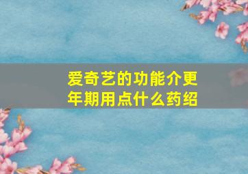 爱奇艺的功能介更年期用点什么药绍