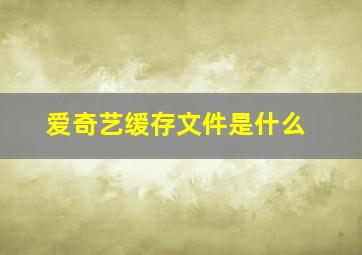 爱奇艺缓存文件是什么