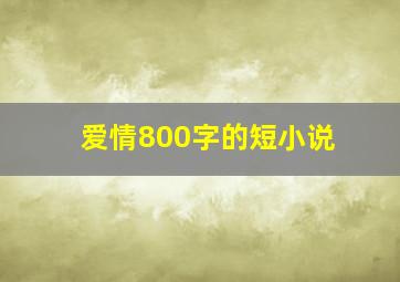 爱情800字的短小说