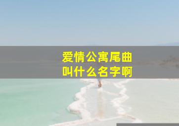 爱情公寓尾曲叫什么名字啊