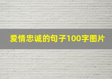 爱情忠诚的句子100字图片