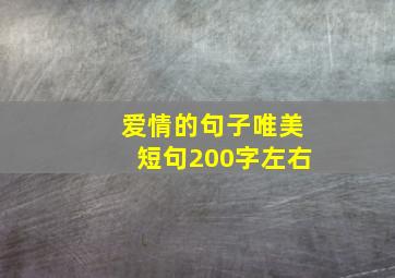 爱情的句子唯美短句200字左右