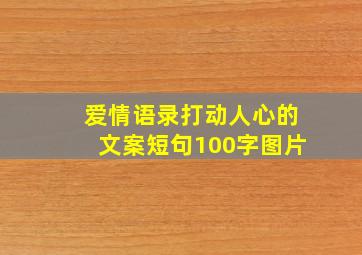 爱情语录打动人心的文案短句100字图片