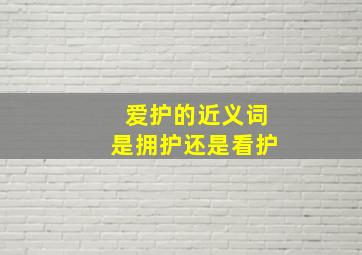 爱护的近义词是拥护还是看护