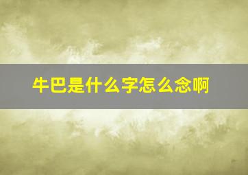 牛巴是什么字怎么念啊