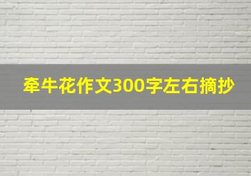 牵牛花作文300字左右摘抄