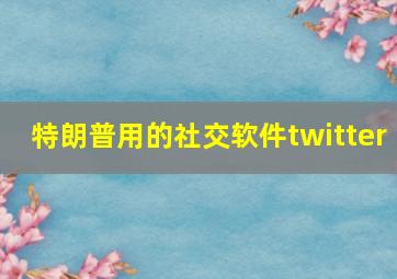 特朗普用的社交软件twitter