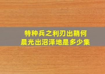 特种兵之利刃出鞘何晨光出沼泽地是多少集