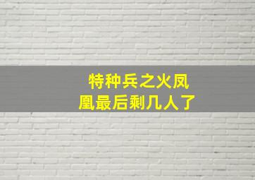 特种兵之火凤凰最后剩几人了