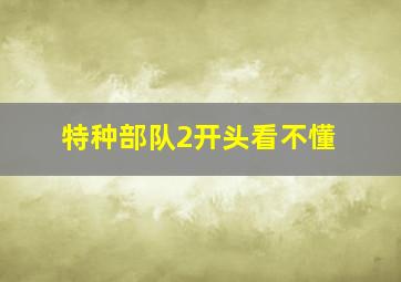 特种部队2开头看不懂