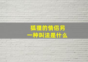 狐狸的情侣另一种叫法是什么