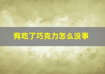 狗吃了巧克力怎么没事