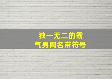 独一无二的霸气男网名带符号