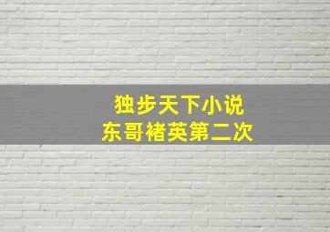 独步天下小说东哥褚英第二次