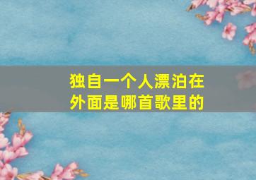 独自一个人漂泊在外面是哪首歌里的