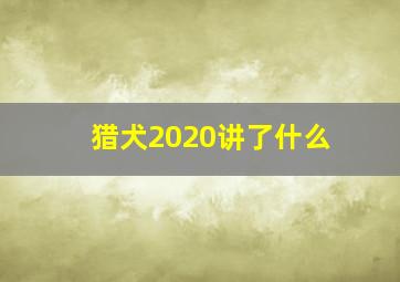 猎犬2020讲了什么